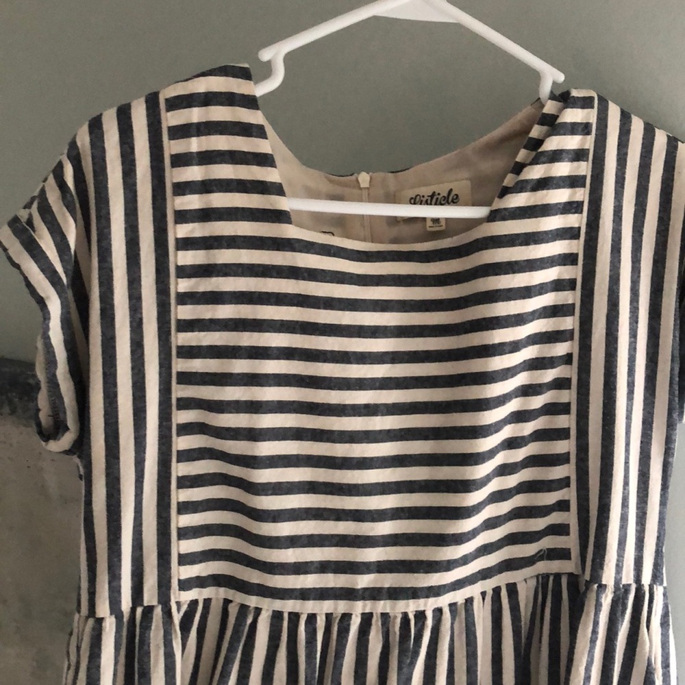 Striped baby doll dress with pockets